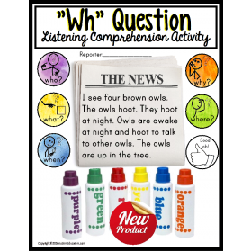 WH  Question Listening Comprehension Activity for Autism and Special Education